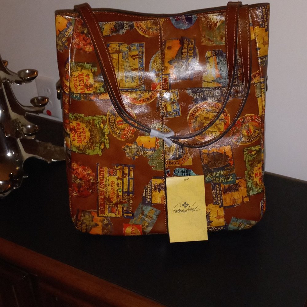 Patricia Nash Vintage Travel Sticker Tote
